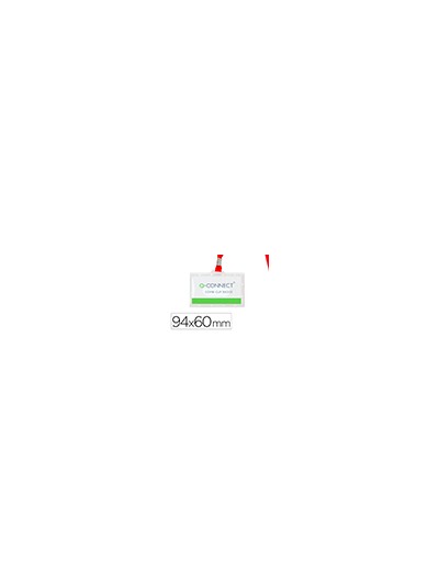 Identificador q-connect kf03303 con cordon plano rojo y apertura lateral 94x60 mm
