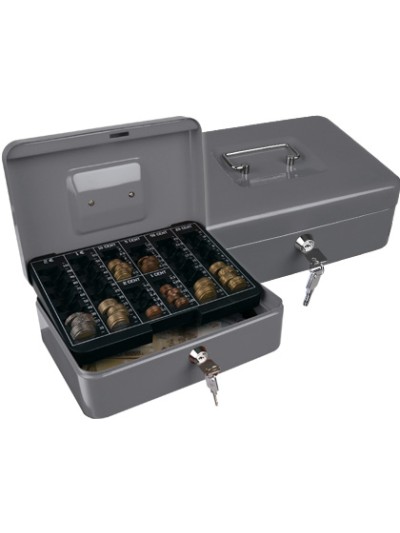Caja caudales q-connect 10/' 250x180x90 mm plata con portamonedas