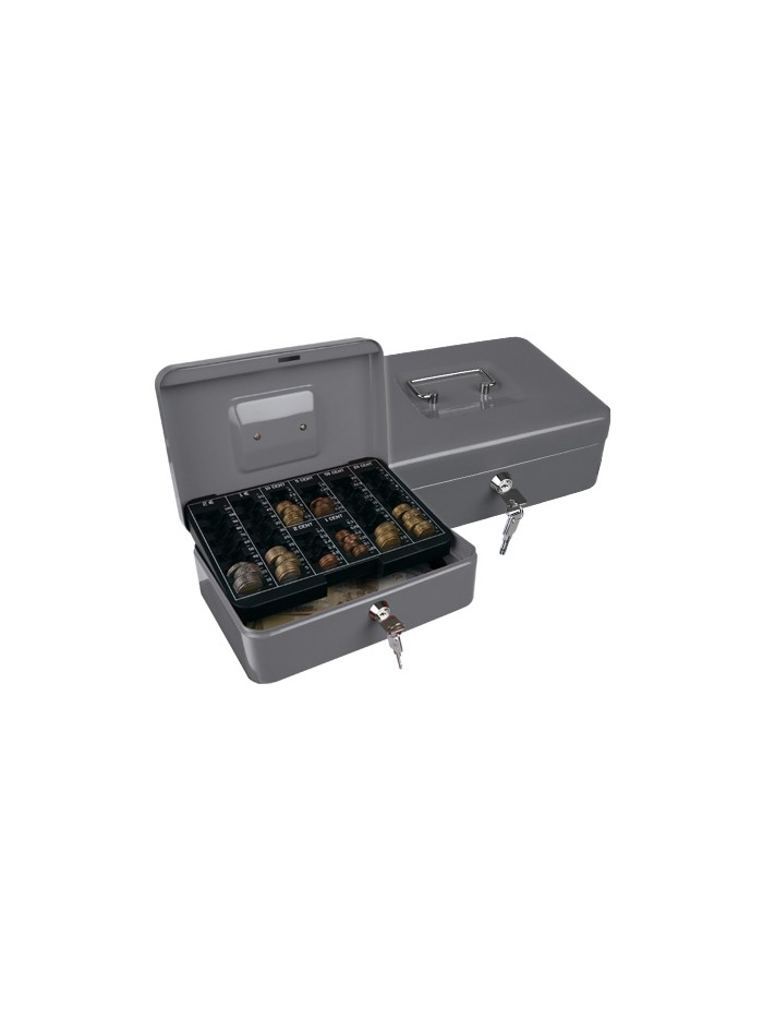 Caja caudales q-connect 10/' 250x180x90 mm plata con portamonedas Caja caudales q-connect 10/' 250x180x90 mm plata con portamonedas