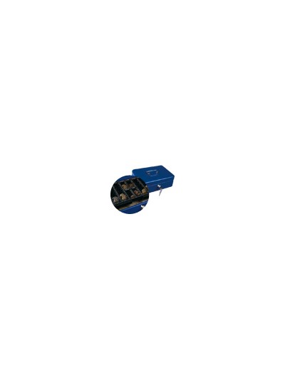 Caja caudales q-connect 10/' 250x180x90 mm azul con portamonedas