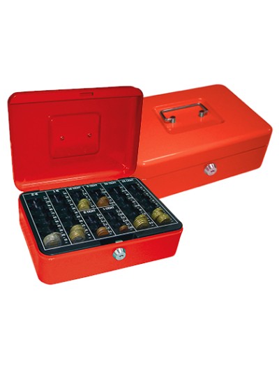Caja caudales q-connect 10/' 250x180x90 mm roja con portamonedas