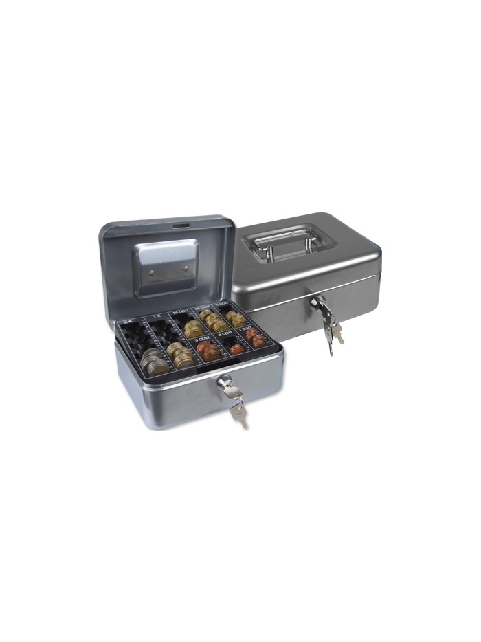 Caja caudales q-connect 8/' 200x160x90 mm plata con portamonedas Caja caudales q-connect 8/' 200x160x90 mm plata con portamonedas