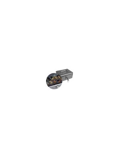 Caja caudales q-connect 8/' 200x160x90 mm plata con portamonedas