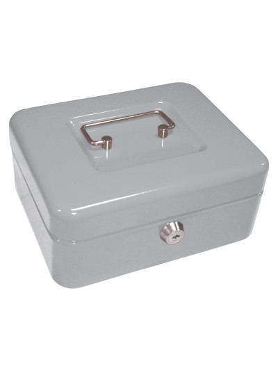 Caja caudales q-connect 8/' 200x160x90 mm plata con portamonedas