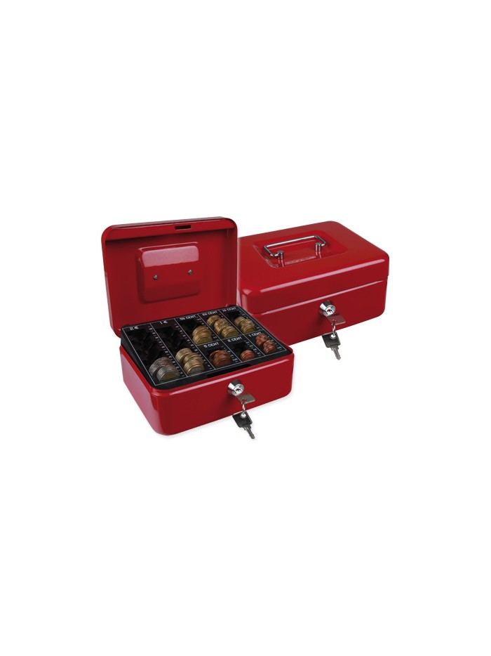 Caja caudales q-connect 8/' 200x160x90 mm roja con portamonedas Caja caudales q-connect 8/' 200x160x90 mm roja con portamonedas