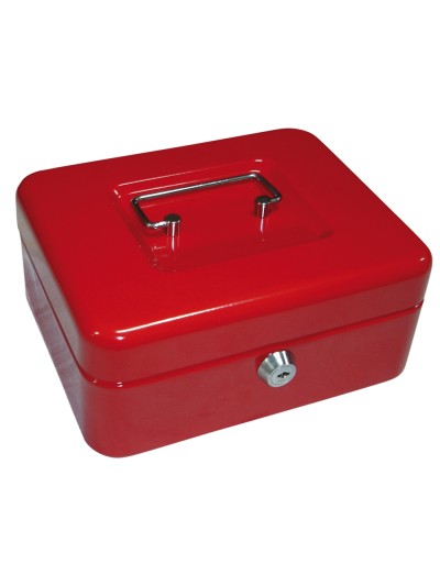 Caja caudales q-connect 8/' 200x160x90 mm roja con portamonedas