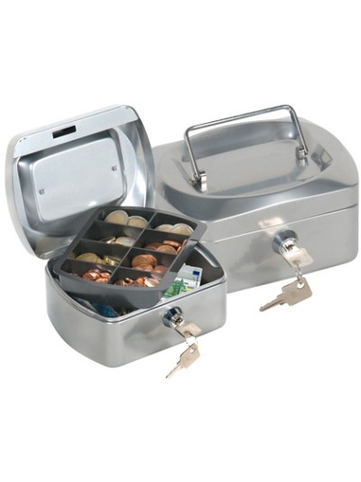 Caja caudales q-connect 6/' 152x115x80 mm plata con portamonedas