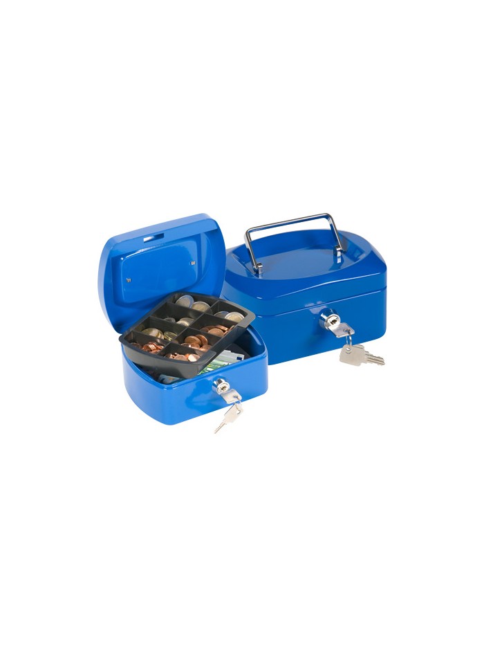 Caja caudales q-connect 6/' 152x115x80 mm azul con portamonedas Caja caudales q-connect 6/' 152x115x80 mm azul con portamonedas