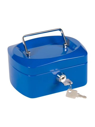 Caja caudales q-connect 6/' 152x115x80 mm azul con portamonedas
