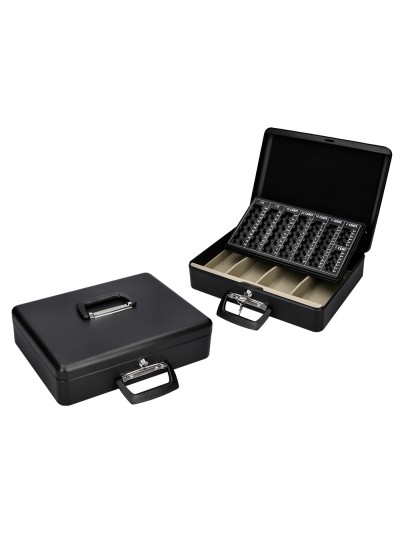Caja caudales q-connect 14,5/' 370x290x110 mm con portamonedas y bandeja para billetes