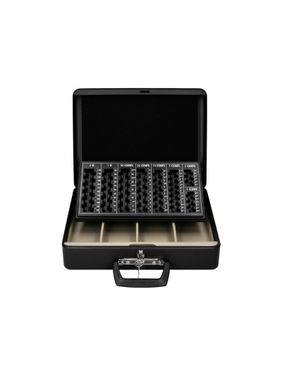Caja caudales q-connect 14,5/' 370x290x110 mm con portamonedas y bandeja para billetes