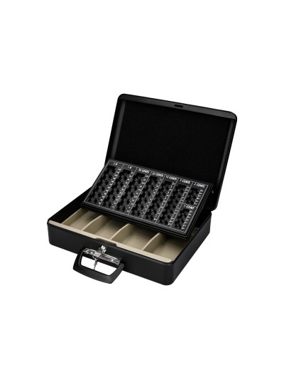 Caja caudales q-connect 14,5/' 370x290x110 mm con portamonedas y bandeja para billetes