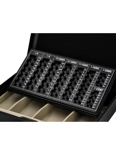 Caja caudales q-connect 14,5/' 370x290x110 mm con portamonedas y bandeja para billetes