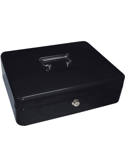 Caja caudales q-connect 12/' 300x240x90 mm negra con portamonedas