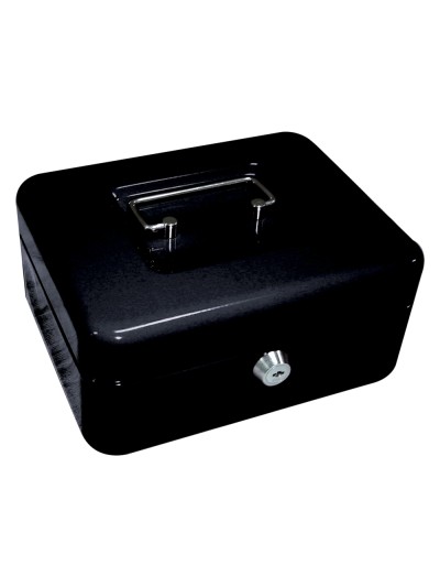 Caja caudales q-connect 8/' 200x160x90 mm negra con portamonedas