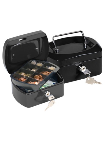 Caja caudales q-connect 6/' 152x115x80 mm negra con portamonedas