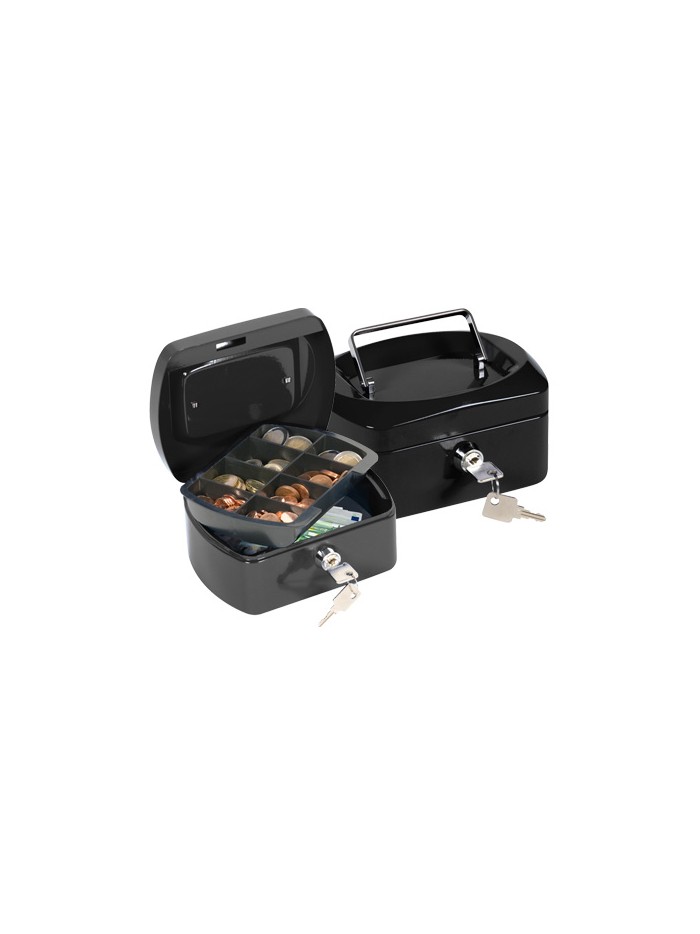 Caja caudales q-connect 6/' 152x115x80 mm negra con portamonedas Caja caudales q-connect 6/' 152x115x80 mm negra con portamonedas