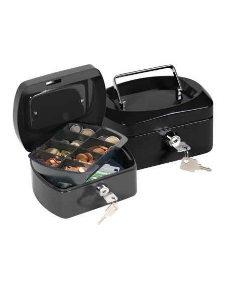 Caja caudales q-connect 6/' 152x115x80 mm negra con portamonedas