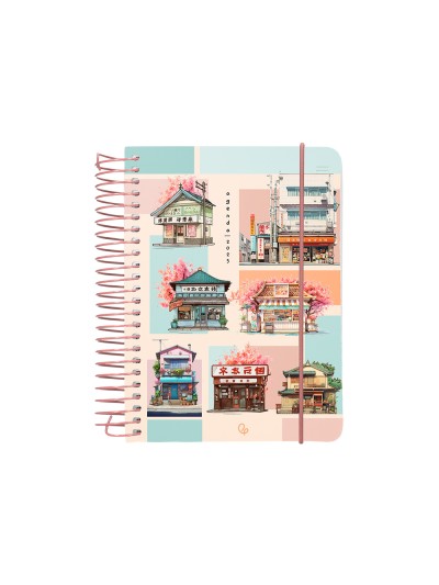 Agenda espiral liderpapel sant orini a6 2025 dia pagina mosaico papel 60 gr