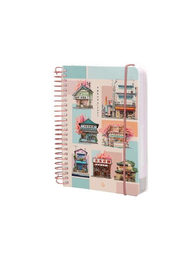 Agenda espiral liderpapel sant orini a6 2025 dia pagina mosaico papel 60 gr