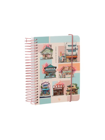 Agenda espiral liderpapel sant orini a6 2025 dia pagina mosaico papel 60 gr