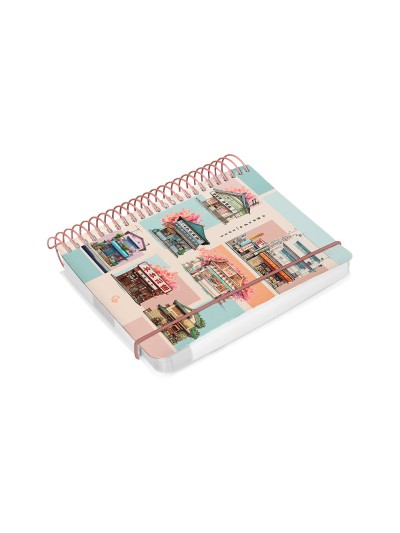 Agenda espiral liderpapel sant orini a6 2025 dia pagina mosaico papel 60 gr