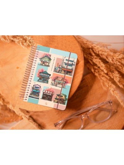 Agenda espiral liderpapel sant orini a6 2025 dia pagina mosaico papel 60 gr