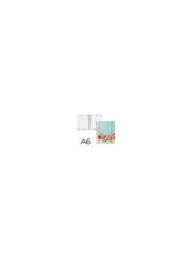 Agenda espiral liderpapel santorini a6 2025 dia pagina cherry blossoms papel 60 gr