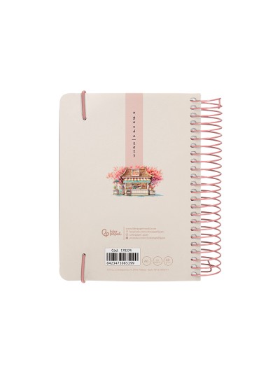 Agenda espiral liderpapel santorini a6 2025 dia pagina cherry blossoms papel 60 gr