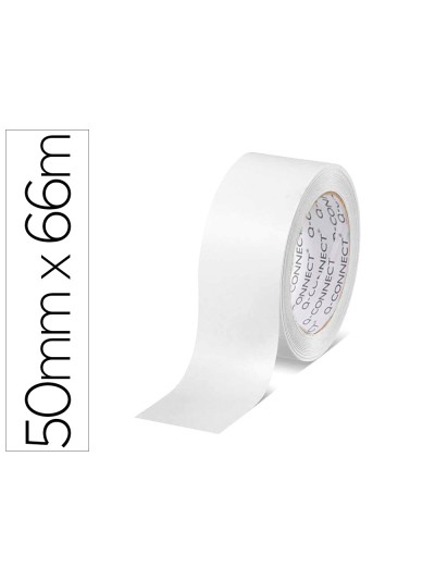 Cinta adhesiva q-connect polipropileno blanca 66 mt x 50 mm para embalaje