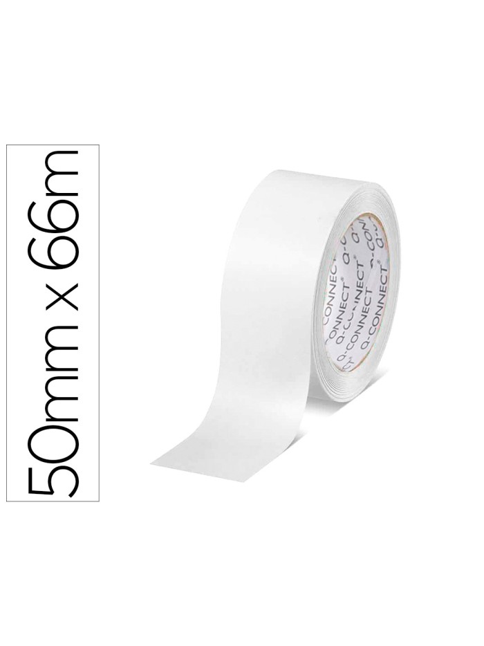 Cinta adhesiva q-connect polipropileno blanca 66 mt x 50 mm para embalaje Cinta adhesiva q-connect polipropileno blanca 66 mt x 50 mm para embalaje