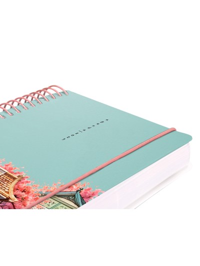 Agenda espiral liderpapel santorini a6 2025 dia pagina cherry blossoms papel 60 gr