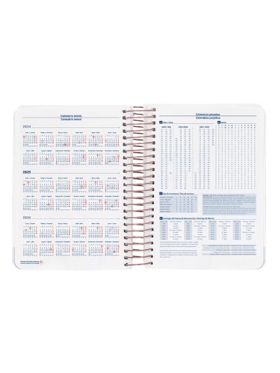 Agenda espiral liderpapel santorini a6 2025 dia pagina cherry blossoms papel 60 gr