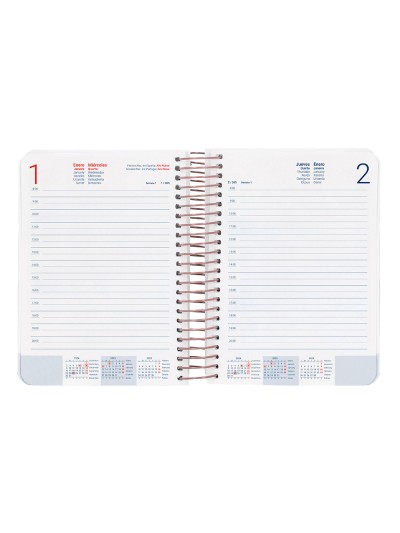 Agenda espiral liderpapel santorini a6 2025 dia pagina cherry blossoms papel 60 gr