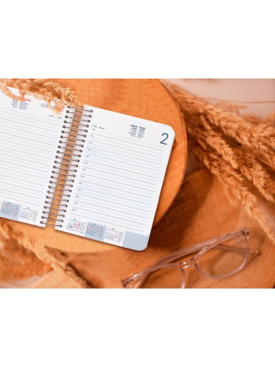 Agenda espiral liderpapel santorini a6 2025 dia pagina cherry blossoms papel 60 gr