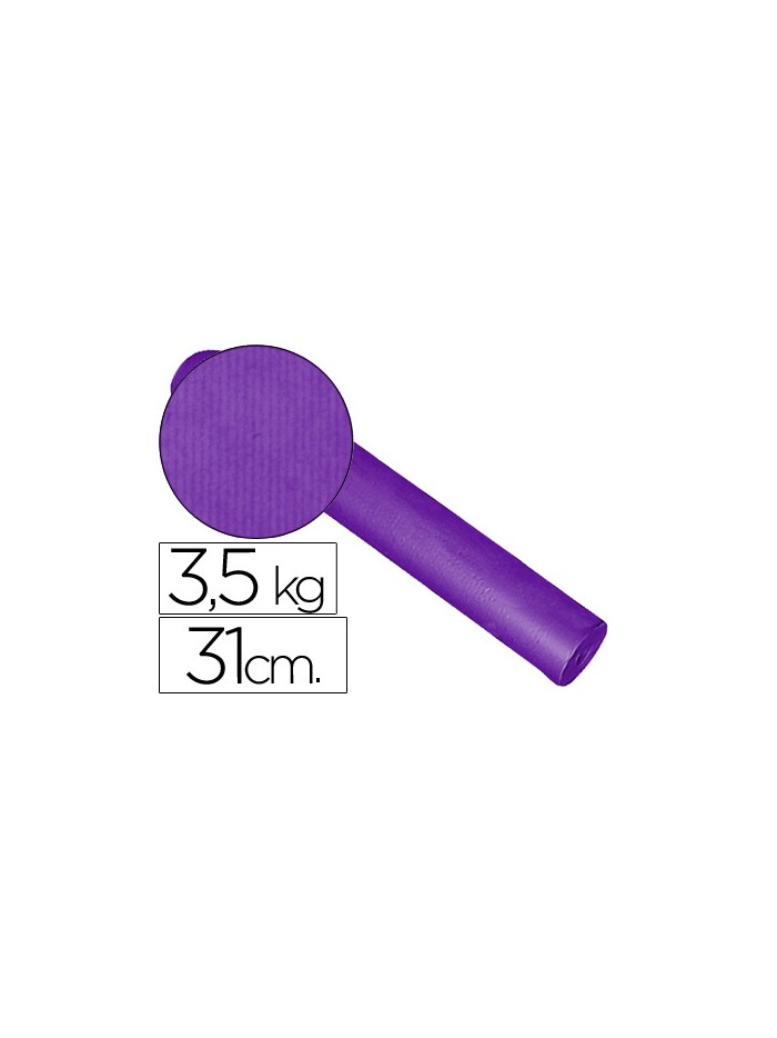 Papel de regalo kraft liso bobina ancho 31 cm peso 3,5 kg gramaje 60 gr color lila Papel de regalo kraft liso bobina ancho 31 cm peso 3,5 kg gramaje 60 gr color lila