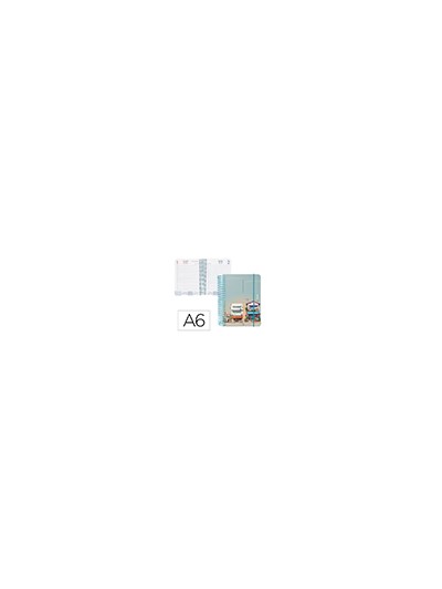 Agenda espiral liderpapel santorini a6 2025 dia pagina street view papel 60 gr