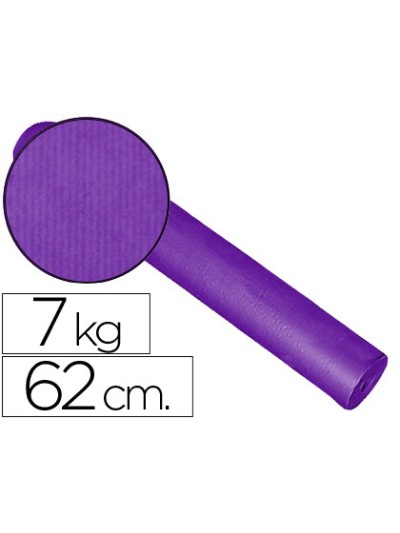 Papel de regalo kraft liso bobina ancho 62 cm peso 7 kg gramaje 60 gr color lila