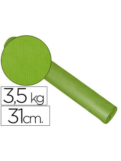 Papel de regalo kraft liso bobina ancho 31 cm peso 3,5 kg gramaje 60 gr color pistacho