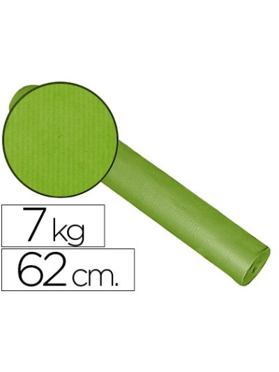 Papel de regalo kraft liso bobina ancho 62 cm peso 7 kg gramaje 60 gr color pistacho