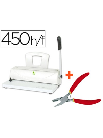 Encuadernadora para espiral q-connect perfora 10 hojas tamaño a4 encuaderna hasta 450 hojas paso 5:1