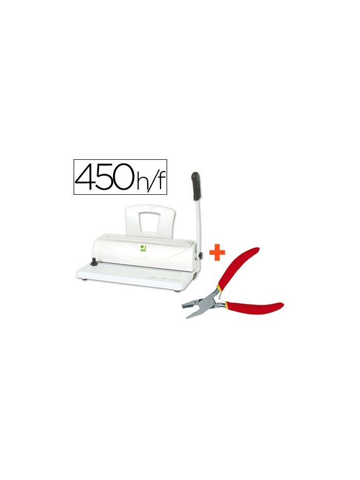 Encuadernadora para espiral q-connect perfora 10 hojas tamaño a4 encuaderna hasta 450 hojas paso 5:1 Encuadernadora para espiral q-connect perfora 10 hojas tamaño a4 encuaderna hasta 450 hojas paso 5:1