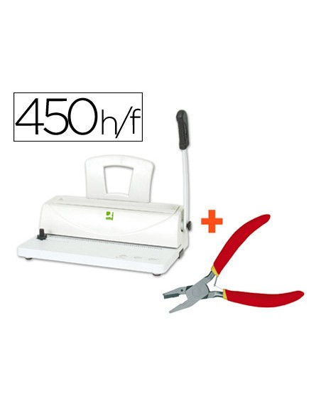 Encuadernadora para espiral q-connect perfora 10 hojas tamaño a4 encuaderna hasta 450 hojas paso 5:1