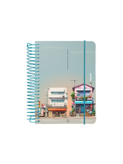 Agenda espiral liderpapel santorini a6 2025 dia pagina street view papel 60 gr