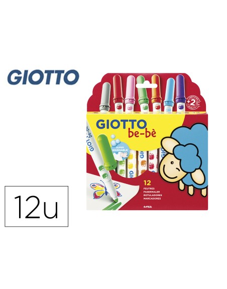 Rotulador giotto super bebe caja de 12 colores surtidos