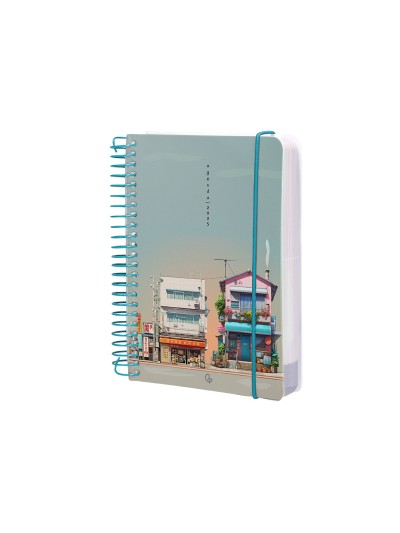 Agenda espiral liderpapel santorini a6 2025 dia pagina street view papel 60 gr