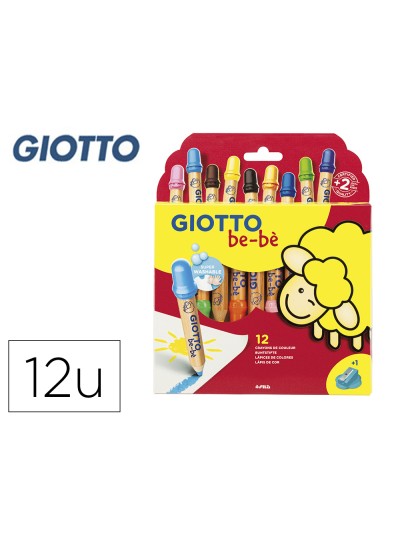 Lapices de colores giotto super bebe caja de 12 lapices colores surtidos + sacapuntas