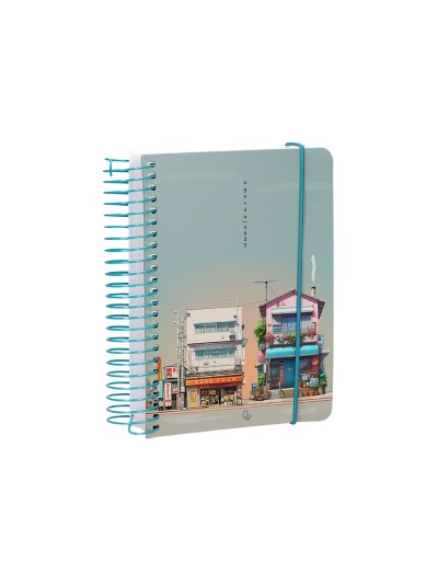 Agenda espiral liderpapel santorini a6 2025 dia pagina street view papel 60 gr