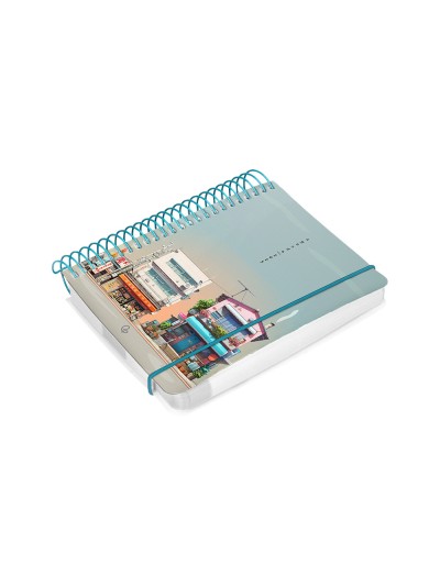 Agenda espiral liderpapel santorini a6 2025 dia pagina street view papel 60 gr