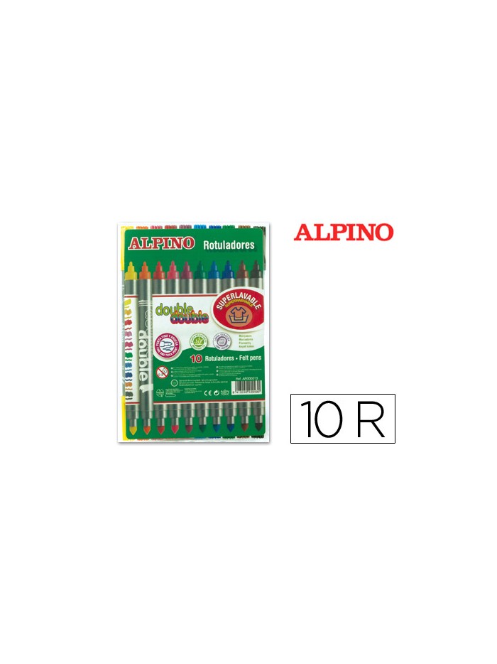 Rotulador alpino double double punta gruesa y punta fina caja de 10+2 colores surtidos Rotulador alpino double double punta gruesa y punta fina caja de 10+2 colores surtidos